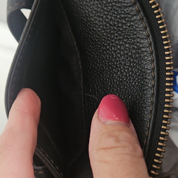 Fossil Black Crossbody Bag Satchel Pebbled Leather - Picture 11 of 16